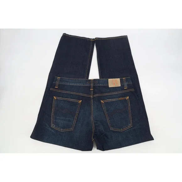 Nudie Jeans Average Joe Mens 38x32 Double Dip Indigo Straight Leg Denim NJ2160 - Picture 1 of 15